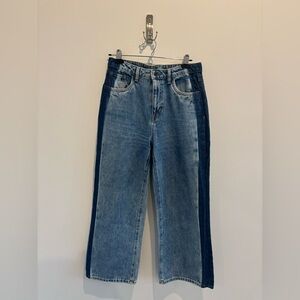 Buffalo David Bitton Blue High Ride Wide Leg Cropped